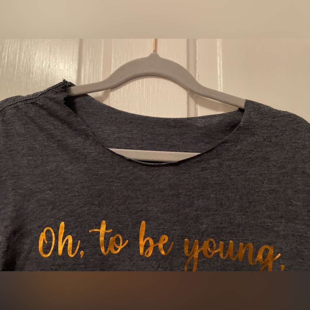 2 for $6 Distressed T-shirt with Fringe - Picture 3 of 5
